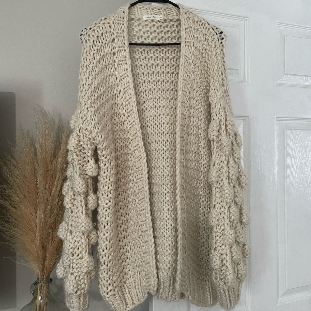 Winter cream comfy knit cardigan
